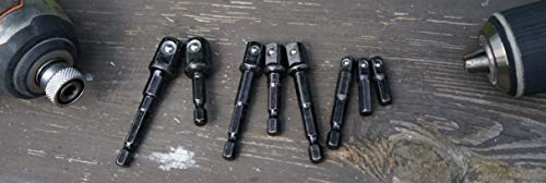 Socket Adapter for Drill and Impact Drill. 1/4, 3/8, and 1/2 Inch Socket Set Adapters Turn Your Drill Into a Powerful Socket Driver! - Thumbnail 2