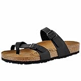 Birkenstock Women's Mayari Adjustable Toe Loop Cork Footbed Sandal Black 38 M EU