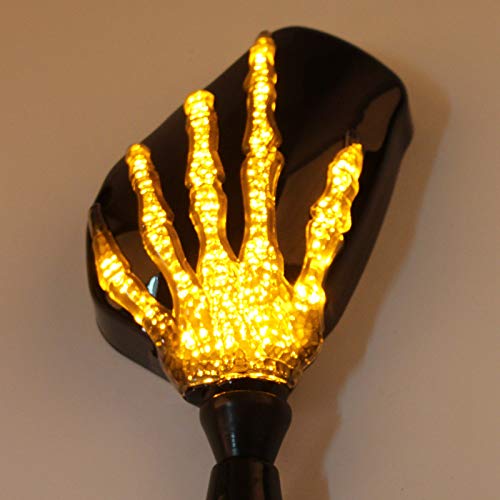 Skull Skeleton Hand Claw LED Motorcycle Mirror Amber Turn Signal Light Side Rearview Mirror For CBR600RR