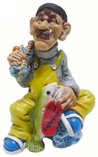 Hi-Line Gift Ltd Warren Stratford Occupations Collectible Figurine, 5-Inch, Fisherman