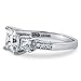 BERRICLE Sterling Silver 3-Stone Wedding Engagement Rings Princess Cut Cubic Zirconia CZ Ring for Women, Rhodium Plated Size 4-10