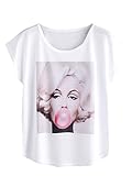 SweatyRocks Women's Loose Short Sleeve Casual T-Shirt Graphic Print Tee Tops