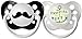 Ulubulu Expression Pacifier Set for Boys, Momma's Boy and Mustache, 6-18 Months