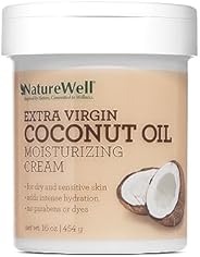 NATURE WELL Extra Virgin Coconut Oil Moisturizing Cream for Face, Body, & Hands, Restores Skin's Moist
