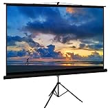 Cloud Mountain Projector Screen with Stand 100 inch 16:9 Portable Projector screen Indoor Outdoor Tripod screen for Projector Adjustable Wrinkle-Free Foldable Projection Screen(1.3 Gain, 160° Viewing)