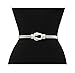 Rhinestone Knot Buckle Piece Stretch Waist Chain Belt Gold, Black Tone (Silver)