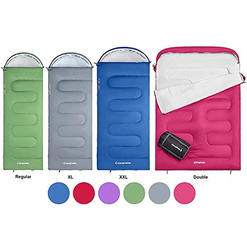 KingCamp XL Double Sleeping Bag Envelope 2 Person Queen Size 4 Season