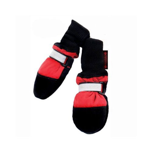 Muttluks Fleece Lined Muttluks Dog Boots - Set of 4, XX-Small (1.5 to 2.25 inch), Red