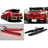 LEDIN Mazda3 2010+ Black Smoked Lens LED Bumper Reflector Tail Brake Light MAZDASPEED3