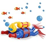 Bigbuyu Children's Scuba Diver Toys Bath Swim Time Fun Scuba Underwater Adventurer Wind Up Water Diver Toddler Toys