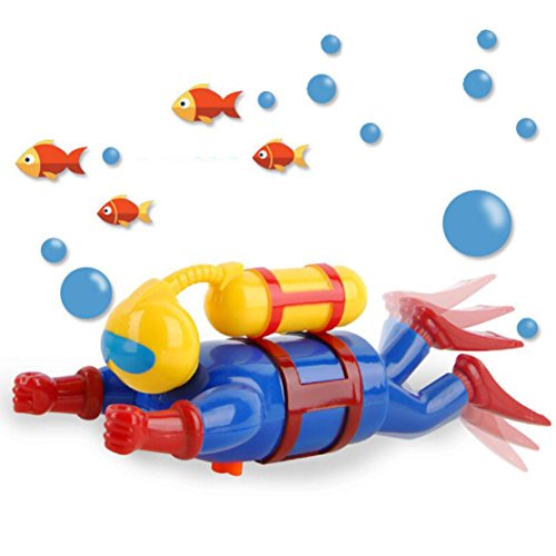 Bigbuyu Children's Scuba Diver Toys Bath Swim Time Fun Scuba Underwater Adventurer Wind Up Water Diver Toddler Toys