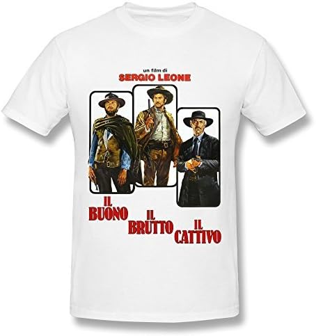 CaiTian Men's The Good, The Bad And The Ugly Poster T-Shirt - Funny Sayings T-shirt White US Size S