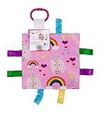 Baby Sensory Crinkle & Teething Square Lovey Toy with Closed Ribbon Tags for Increased Stimulation: 8