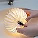 Book Lamp Folding Portable Desk Light ，Novelty LED Paper Lantern with USB Rechargeable Wooden (Size 5.7×4.3×1in)