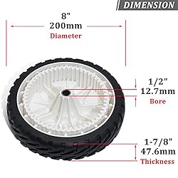 CheeMuii 119-0311 Lawn Mower Wheels 2 Pcs 8" Push