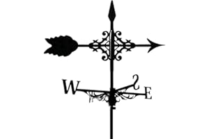 Vintage Squirrel Weather Vane for Outdoor Garden Decor — Metal Wind Direction Indicator, 13.8 x 10.6 cm, Black Finish, Rust-R