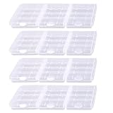 KEEPOW 12 Pcs AA/AAA Battery Storage Case Holder Box, Clear Color