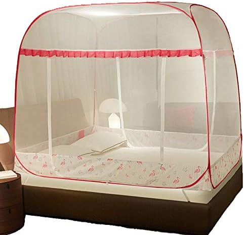 LLSTRIVE Pop Up Mosquito Net,Portable Anti,Three-door free installation of mosquito nets, large space, strong anti-mosquito@dark grey_150*200