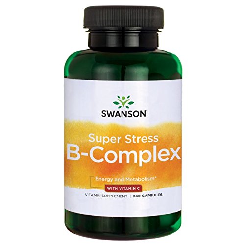 Swanson B Vitamin Stress Complex with Vitamin C, Stress Relief, Energy, Immune Health 500 mg 240 Capsules