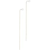 Zoe Chicco Women's 14k Gold White Freshwater Cultured Pearl Threader Earrings, Gold, One Size