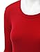 Lock and Love WT953 Womens Round Neck Long Sleeve Rib Trapeze Tunic Top L Red
