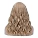Women's Light Blonde Wavy Wigs with Bangs Middle Length Premium Heat Resistant Synthetic Cosplay Wig for Girl Daily Use or Costume