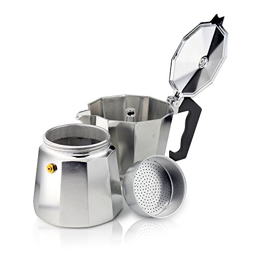 Café Olé ECM-09 Italienischer Espressokocher aus Aluminium – 9 Mokkatassen/ 360 ml – Bild 4