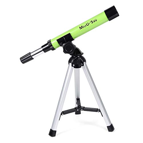 MaxUSee Refractor Telescope for Kids, Portable Telescope with 30X Power for Beginner, Travel Scope Aperture 30mm, Small Telescope with Tabletop Tripod, Green - Thumbnail 5