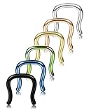 Jstyle 14-18G 6 Pcs a Set 316L Stainless Steel Septum Piercing Nose Ring Retainer U-Shaped