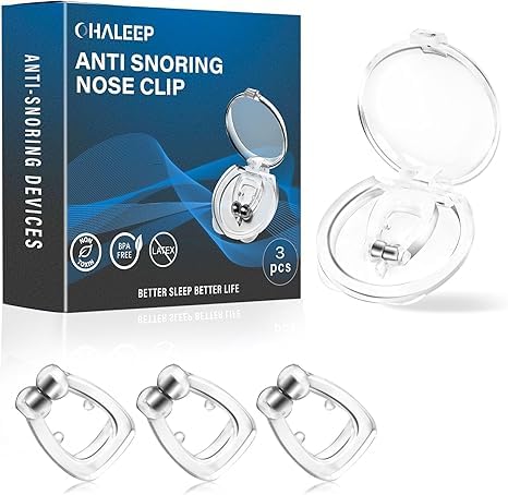 Photo 1 of OHALEEP Anti Snoring Devices, Snore Stopper with Adjustable Magnet, Silicone Nose Clip Stop Snoring, Effective to Relieve Snoring, Snoring Solution for Comfortable and Quieter Sleep, Clear, M