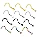Charisma 12pcs Stainless Steel Crystals Round Ball Spike Nose Studs Rings Bone Bar Pin Piercing Jewelry Assorted Color