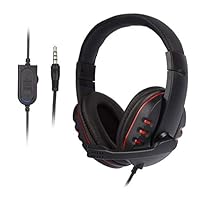 Lamijua Universal Laptop PC Computer Headphone Stereo Music Gaming Headband Headset with Microphone Mic Earphone 3.5mm Jack Wired