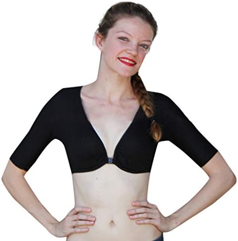 Seamless Arm Shaped Underwear,Slimming Arm Shaper Short-Sleeved Base Top for Women Short Cropped Navel Mesh Cardigan Corrector Crop Bra Control Vest Tops Back (M)