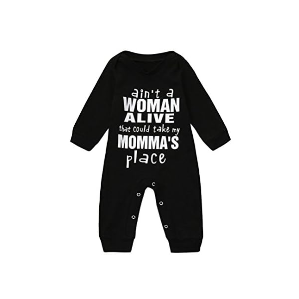 Kollmert Unisex Baby Letter Print Romper Solid Long Sleeve Jumpsuit Outfits Clothes - Image 3