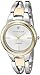 Anne Klein Women's AK/2629SVTT Diamond-Accented Dial Two-Tone Open Bangle Watch