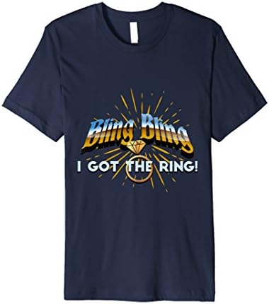 Mens Bling Bling Got The Ring Funny Engaged T-Shirt Marriage Gift XL Navy