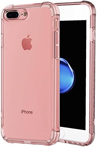 iPhone 8 Plus Case, iPhone 7 Plus Case, Bumper Soft TPU Silicone Cover Case for iPhone 8 Plus 7 Plus Protective Shock Absorption Anti-Scratch Cover for Apple iPhone 7 Plus 8 Plus- Rose Gold