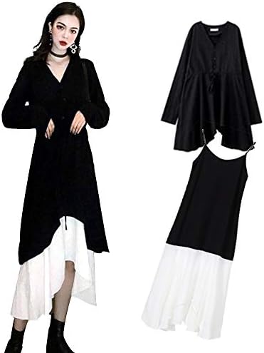 foxseon Top, Skirt, A-Line Dress, High Quality, 2-Piece Set, Separate Long Length, Sleeveless, Round Neck, Pleated Dress, Long Dress, Switchable