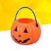 10pcs Halloween Portable Pumpkin Bucket Children Trick Or Treat Pumpkin Candy Pail Holder (Orange)