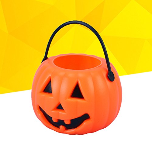 LUOEM 10pcs Halloween Portable Pumpkin Bucket Children Trick or Treat Pumpkin Candy Pail Holder Halloween April Fool 's Day Children's Party Decoration for Friends - Thumbnail 6