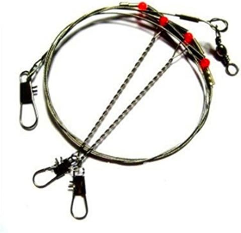 Top McKinley Two Arms Fishing Wire Leader Trace with Snap Beads 10 Pcs