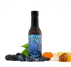 Hellfire Blueberry Hell Hot Sauce with Carolina Reaper Peppers, Gourmet, All-Natural, Award-Winning Fruit-Based Hot Sauce, 5 oz.