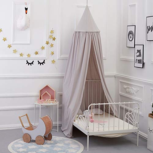 image for ONMIER Mosquito Net Canopy, Cotton Canvas Dome Princess Bed Canopy Kid