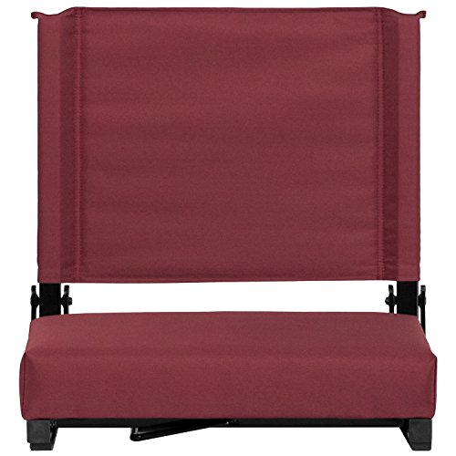 Bleacher Seats With Backs Maroon Stadium Chair Cushion Comfy Portable