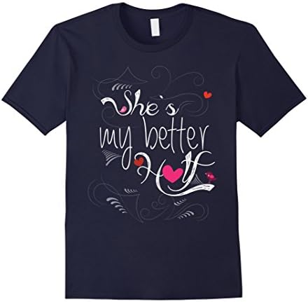 Men's Couples T-shirt - She's my better half Medium Navy