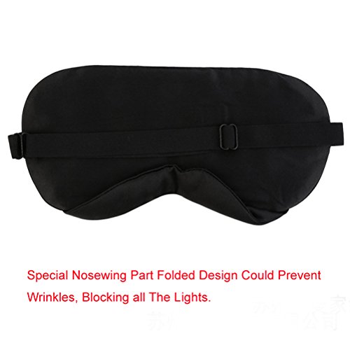Pure Silk Sleep Mask Side Sleepers Nose Pad No Wrinkles,Adjustable Eye