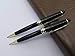 Candumy Black Ballpoint Pen Set for Men,Stainless Steel Fancy pens Twist to Open Retractable Classic Executive Business Pens with Medium 1.0mm Black Ink - 2Pack(2Pen,4Refills)