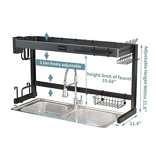 SINOART Over The Sink Dish Drying Rack 2Tier Dish Drying Rack Over