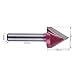 60 Degree V Bit, EnPoint CNC V Bit Titanium Coating Carbide-Tipped HSS Double Edge V-Groove Router Bit 6MM Shank 16MM Flute Length 3D Making Engraving Bit Woodworking Chamfer Bevel Cut