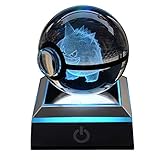 S-SO 3D Pokeball Elf Gengar Crystal USB Touch Night LED table lamp